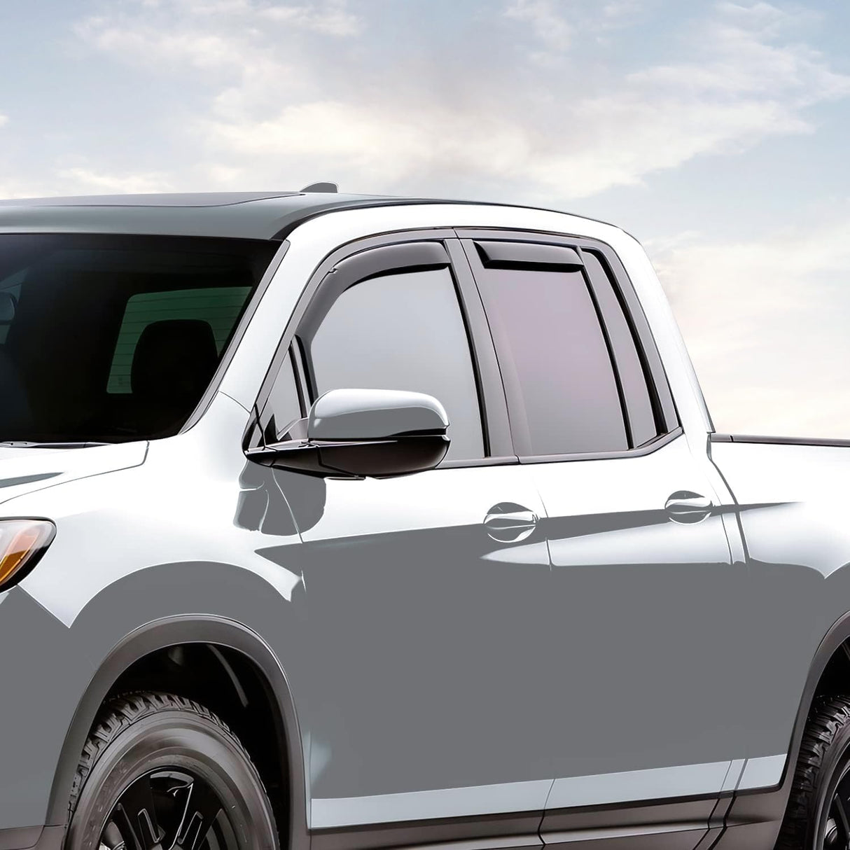 in Channel Rain Guards for Honda Ridgeline 2017 2018 2019 2020 2021 2022 2023 2024 2025 Original Window Deflectors, Vent Window Visors-4PCS