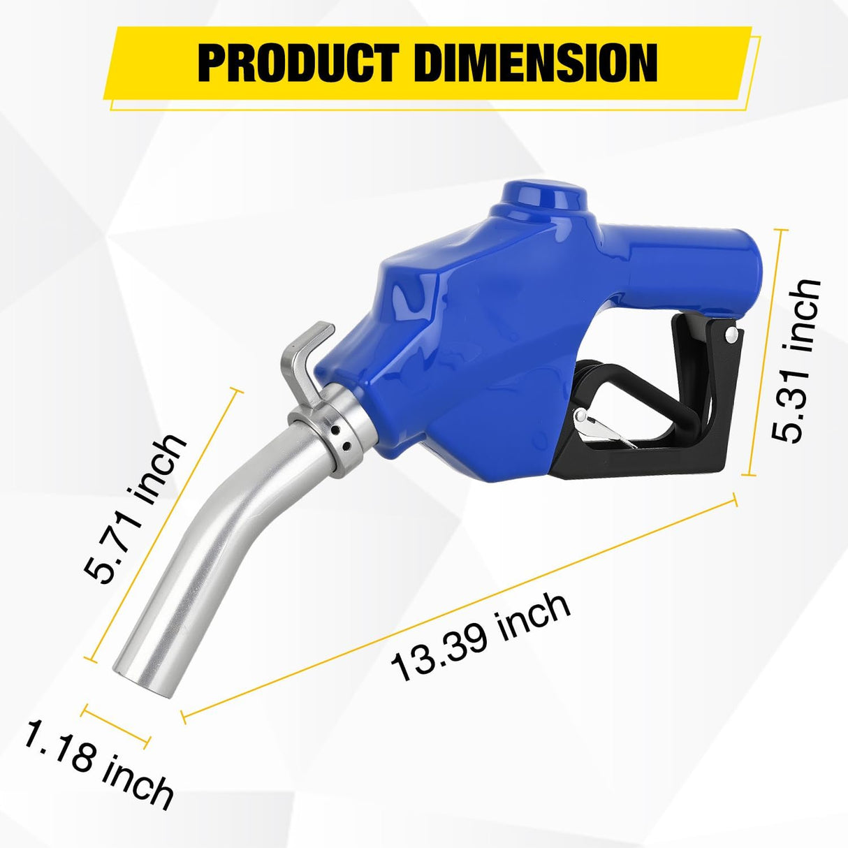 1 Inch NPT Fuel Nozzle with Fuel Hose Swivel, High Flow Auto Shut Off Gas Pump Transfer Refilling Nozzle with Adjustable Speed Padlock for Gasoline, Kerosene, Diesel