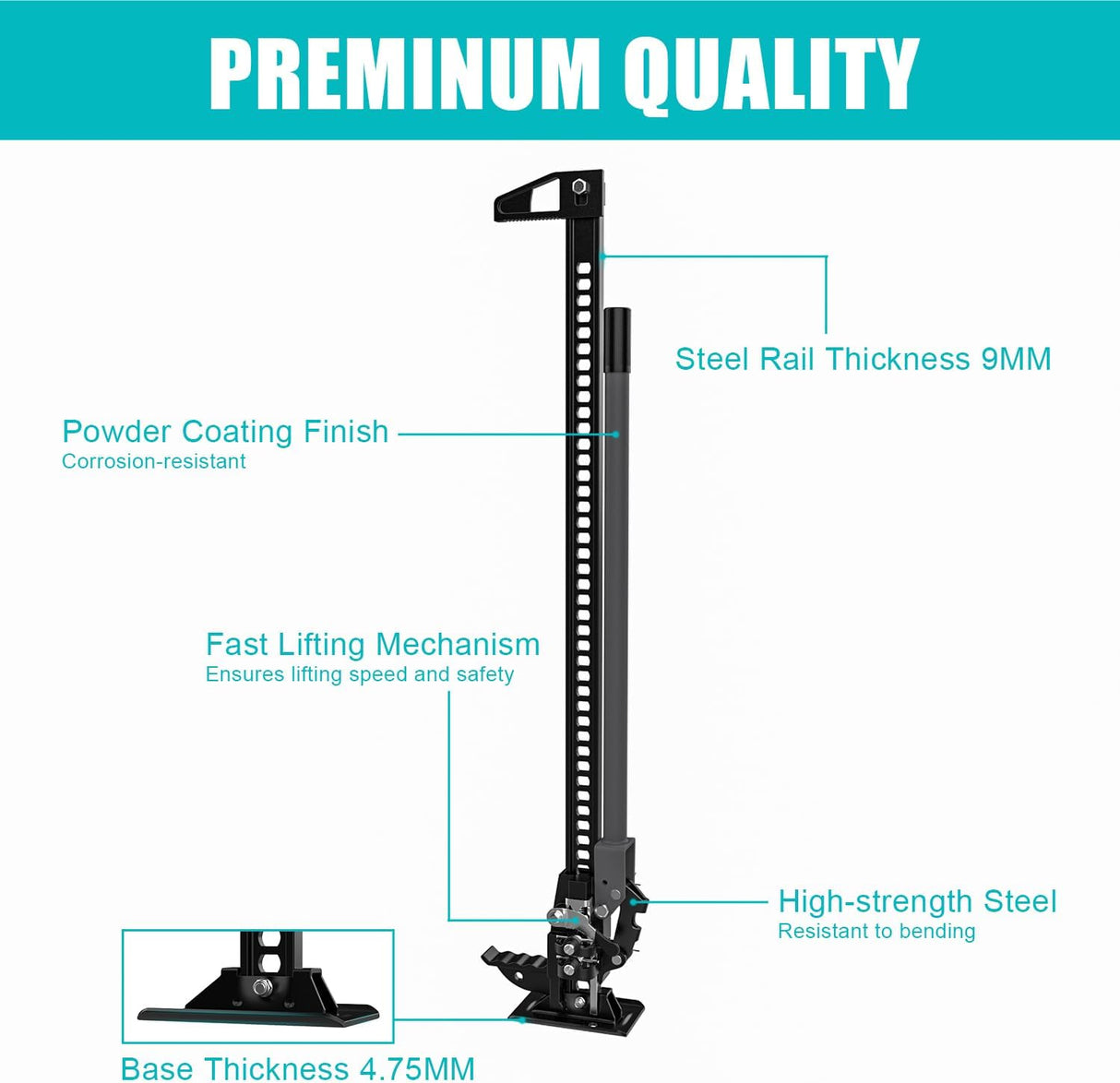 Farm Jack, 48 inch Utility High Lift Ratcheting Off Road Jack for Truck/SUV/ATV/CAR, 7000 lbs/3 Ton Capacity