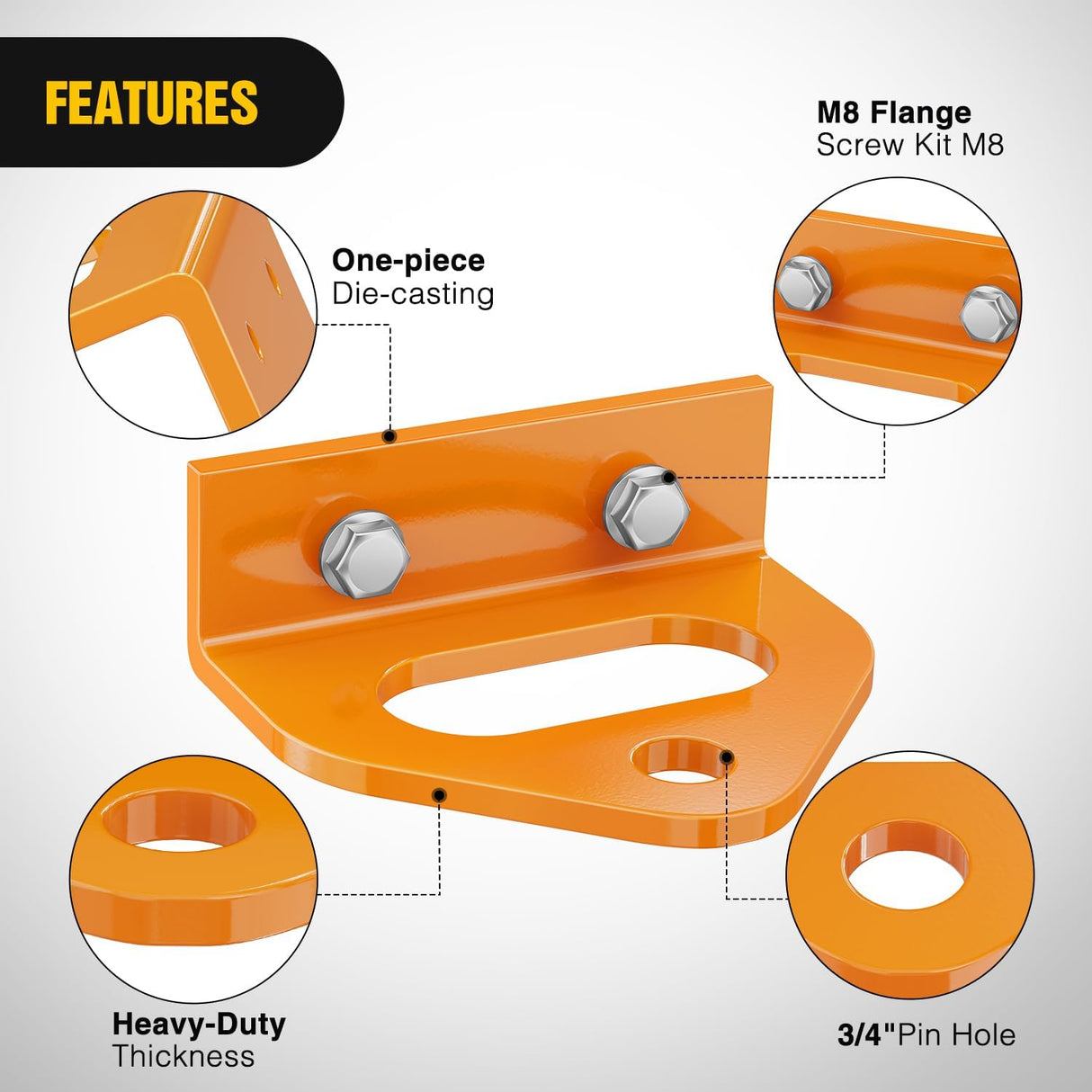 Heavy Duty Bolt on Tow Hitch 093-1000-00 093-1000-98 Compatible with Bad Boy Mowers MZ MZ Magnum ZT CZT Maverick Orange