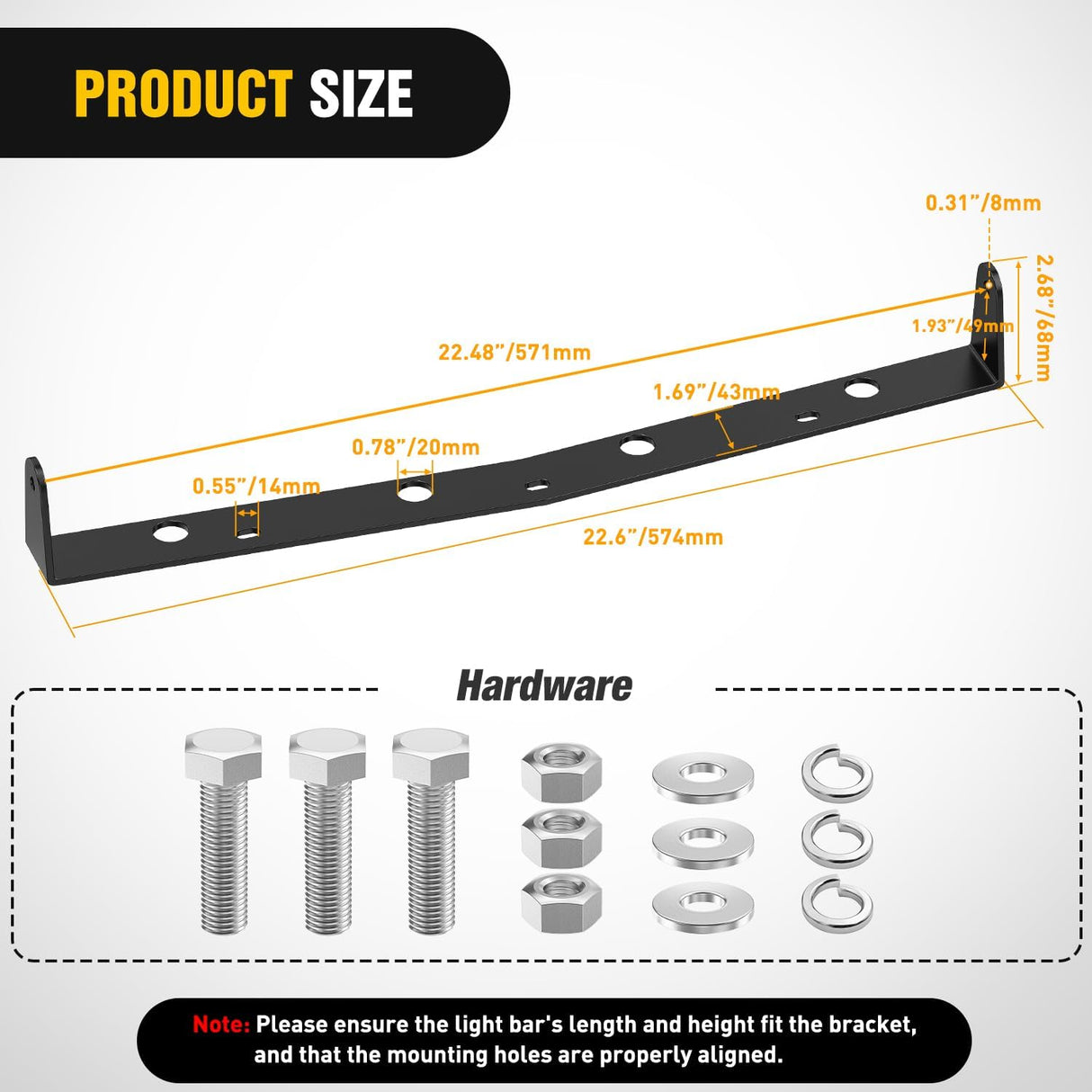 Front Lower Hidden Bumper Mounting Brackets for 22inch Single Row LED Light Bar Compatible with 2007-2013 Chevy Silverado 1500 and 2007-2010 Silverado 2500 3500 HD