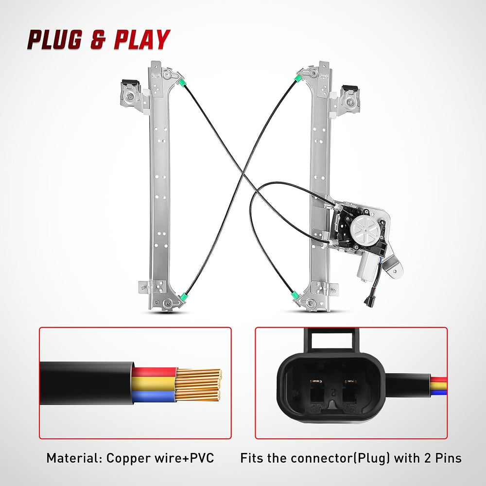 2001-2006 Chevrolet Avalanche Silverado Suburban GMC Sierra Yukon XL 1500 2500 3500 Rear Passenger Side Power Window Regulator Nilight