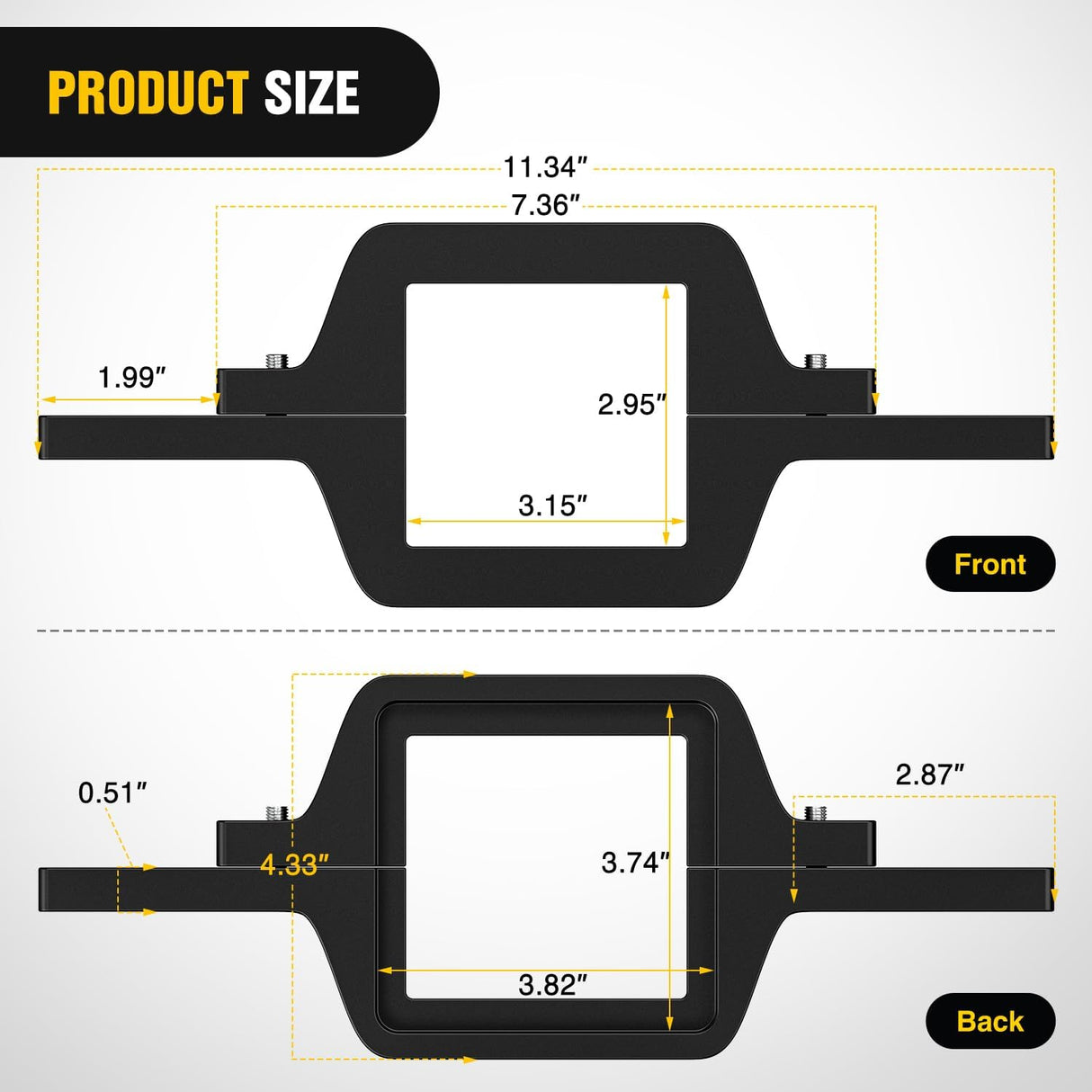 2.5 inch Towing Hitch Mount Bracket for Truck Trailer RV SUV Pick Up fit Dual LED Work Light Reverse Rear Back Up Off Road Lights(Towing Hitch Mount Bracket) Without Light