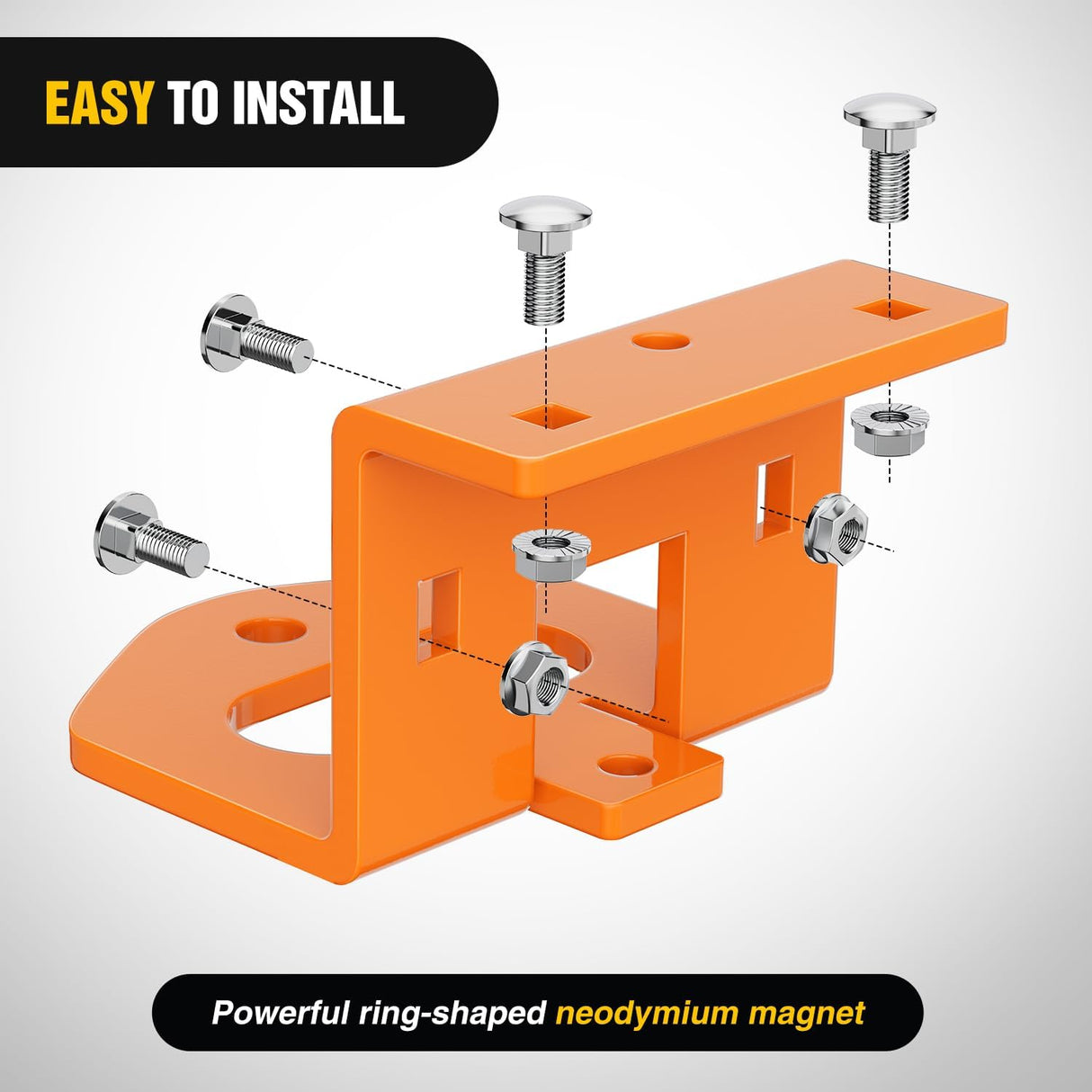 Zero Turn Lawn Mower Hitch with Bolts Versatile Chain Slot for IKON X, IKON XL, ZT-X, ZT-XL OEM Replacement #71514900 Heavy Duty Steel Orange