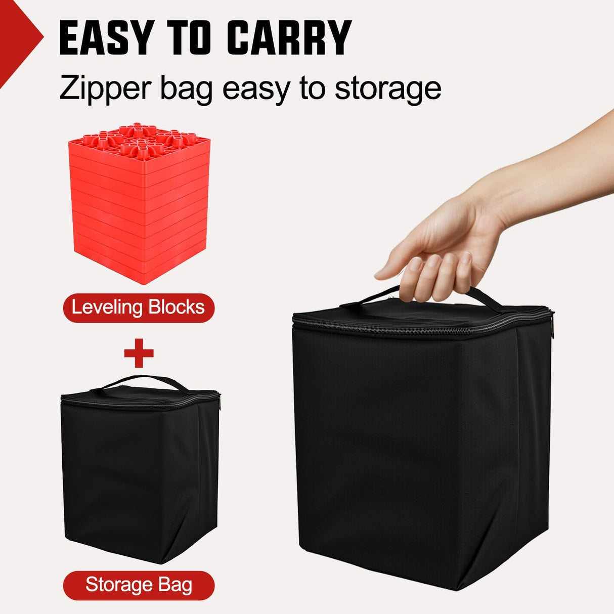 RV Leveling Blocks 10 Pack Interlocking Design Stabilizer Block Customizable Height with Carrying Bag for Rv Camper Travel Trailer