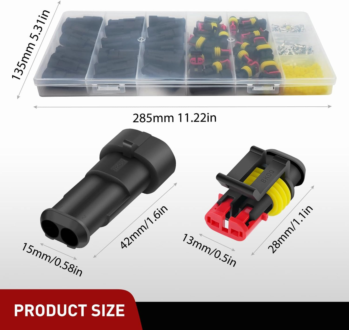 200PCS 2 Pin Electrical Connector Plug Male Female Terminal Wire Connector Nilight