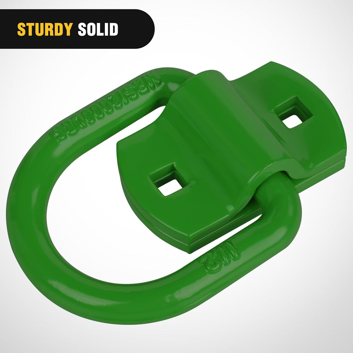 4 PCS D Ring Tie Down Anchor 1/2 Inch Heavy Duty Rings with Screws Bolts on Trailer Truck Bed Cargo 12000 Lbs Break Strength Hook Green