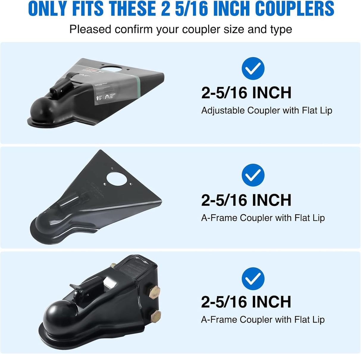 2-5/16 Inch Trailer Lock Heavy Duty Anti-Theft Trailer Hitch Locks Fit for 2 5/16 Inch Ball Coupler Safety Chains Trailer Tongue Lock Set with Key Pry-Resistant Brass Core for Trailer Boat RV
