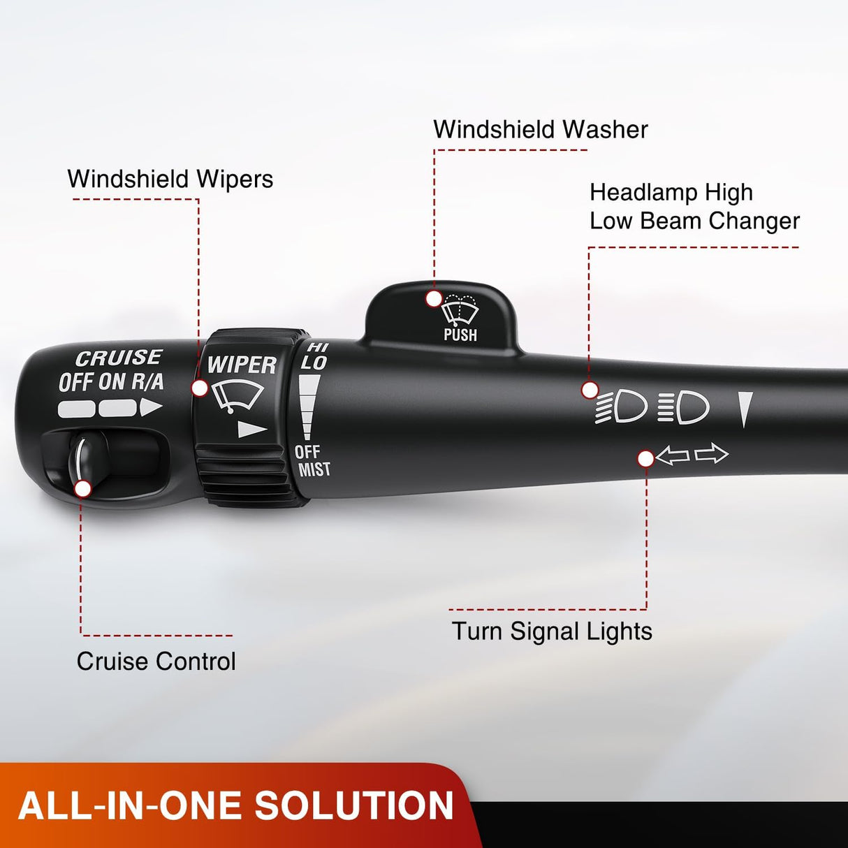 Turn Signal Switch Compatible with 1999 2000 2001 2002 Chevy Silverado 1500 2500 1999-2002 GMC Sierra 1500/2500 Yukon XL 1500 2002 Cadillac Escalade Windshield Wiper Switch