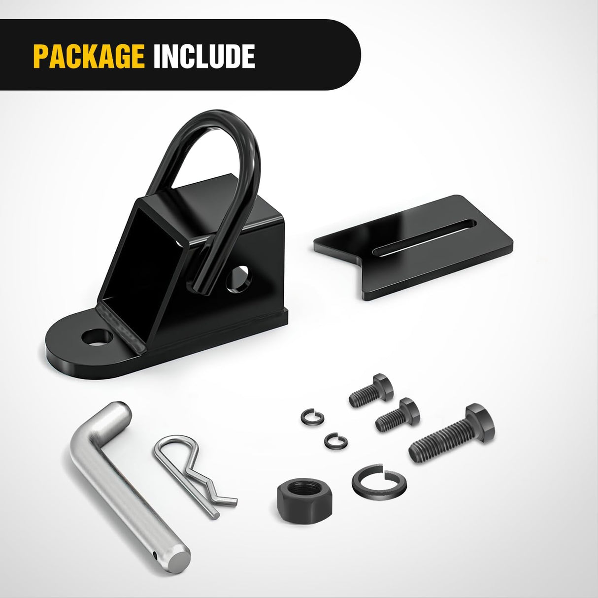 2 Inch Rear Trailer Hitch Receiver Kit for ATV UTV Rear Bumper Tow Hook Black Hitch Cover Kit Nilight