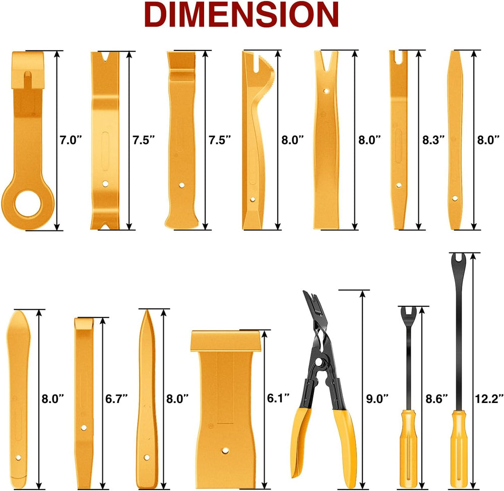 19 Pcs Auto Trim Removal Tool Set Yellow Nilight