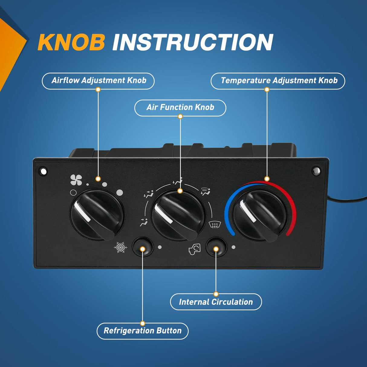 A/C Heater Climate Control Module Switch Compatible with 2002 2003 2004 2005 2006 Kenworth T800 W900 C500 T600A Truck Replacement Air Conditioning Panel