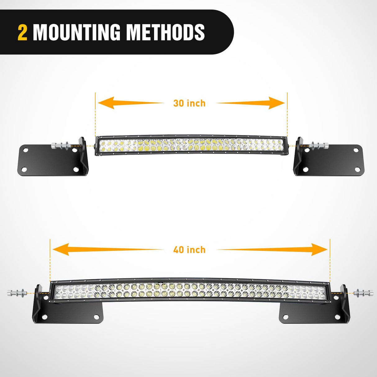 Hidden Bumper Mounting Brackets for 2010-2020 Dodge Ram 2500 3500 | Designed for 40 Inch Single Double Row Curved LED Light Bar,Heavy-Duty Steel,Front Lower Hidden Bumper Brackets