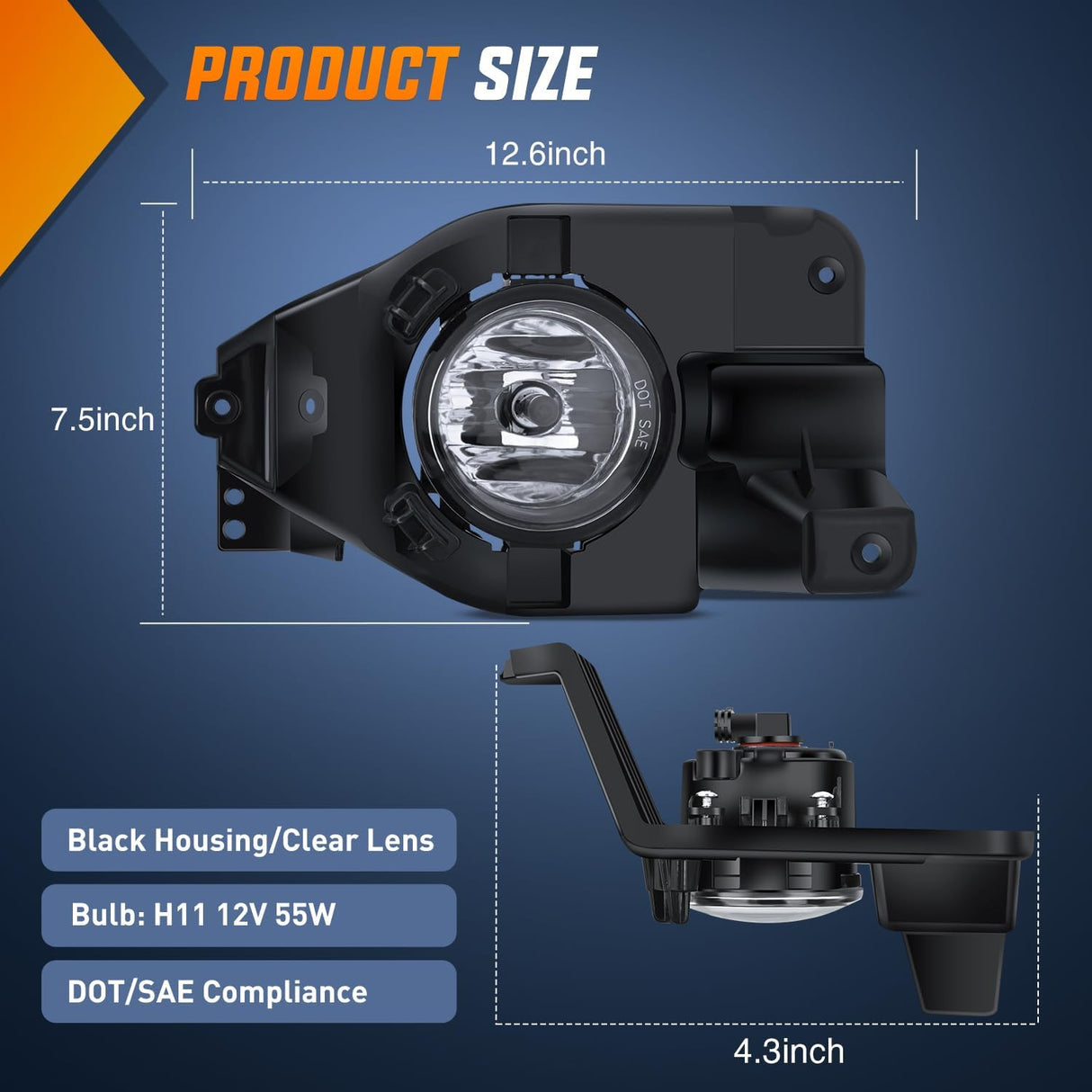 Fog Lights Assembly Compatible with 2013 2014 2015 Ford Explorer w/H11 12V 55W Bulbs Clear Lens Driver and Passenger Side