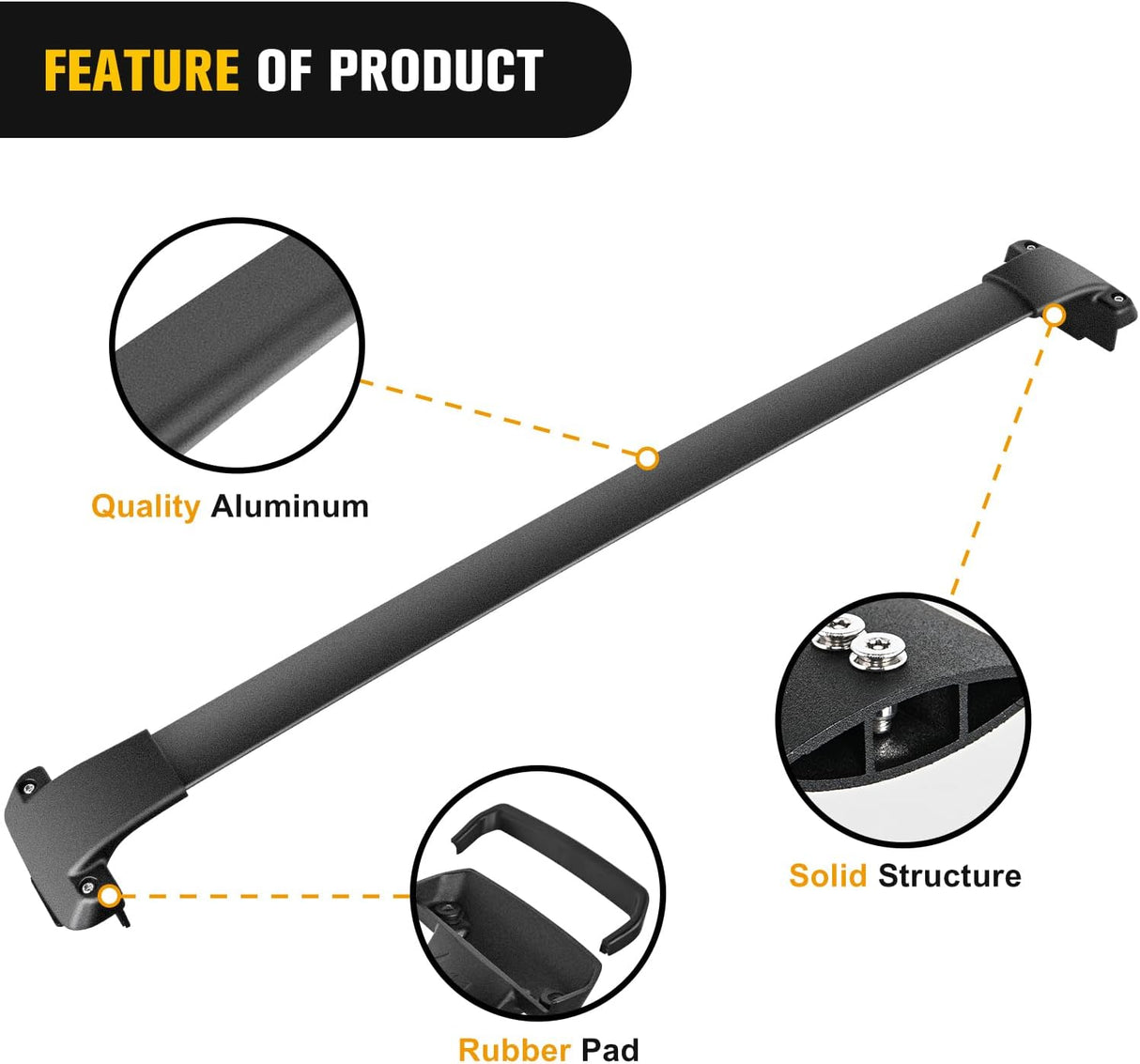Roof Rack Cross Bars Fit for Subaru Crosstrek 2018-2023 & Impreza 2017 18 19 20 21 22 2023 Aluminum Rails Crossbars with Rubber Pad for Rooftop Cargo Carrier Kayak (Only Fit Raised Side Rails)