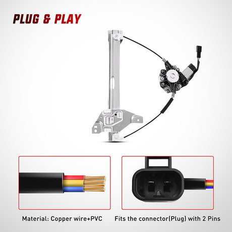 Window Regulator 2006-2013 Chevrolet Impala 2014-2016 Impala Limited Rear Passenger Side Power Window Regulator