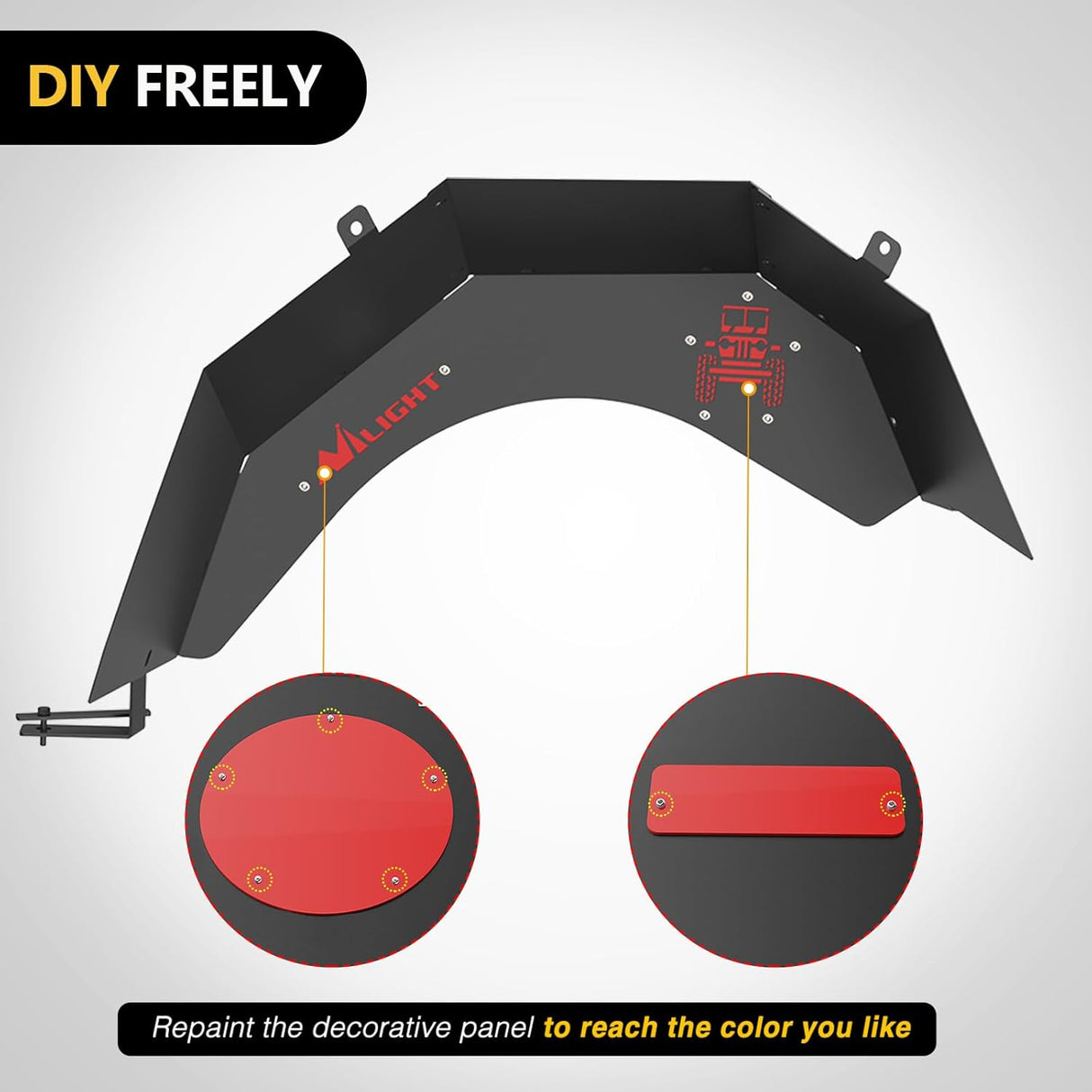 TJ Rear Inner Fender Liners Fit for 1997 1998 1999 2000 2001 2002 2003 2004 2005 2006 Jeep Wrangler TJ & LJ 2PCS Offroad Powder Coated Steel Splash Mud Guard Wheel Well Liner Covers