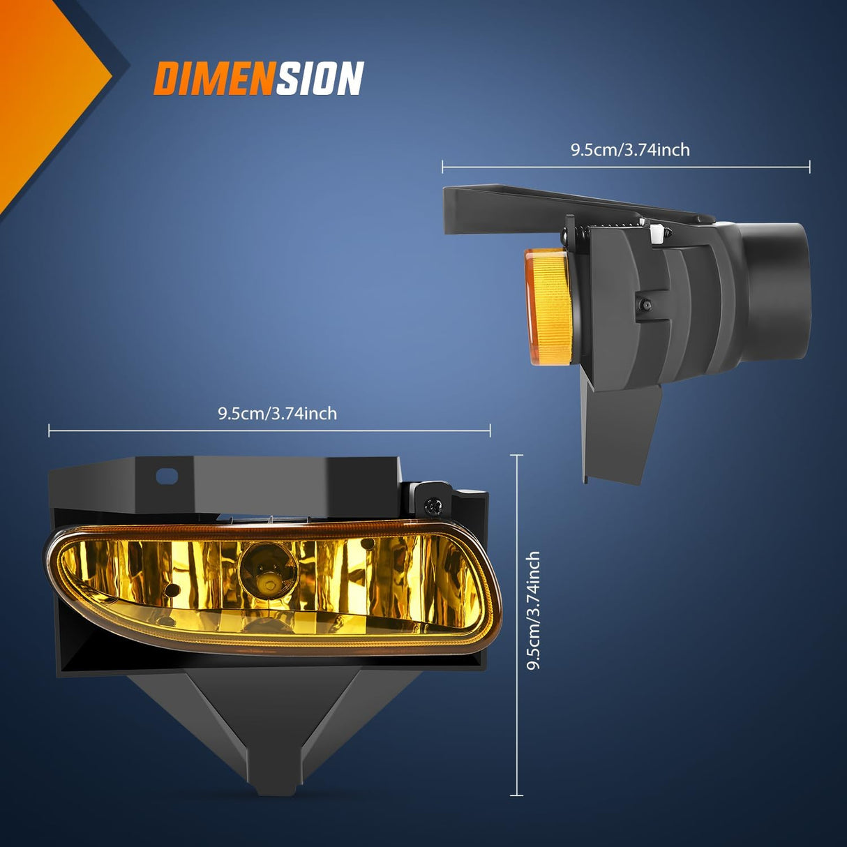 1999-2004 Ford Mustang Fog Lights Assembly Amber Lens 880 27W Bulbs Nilight