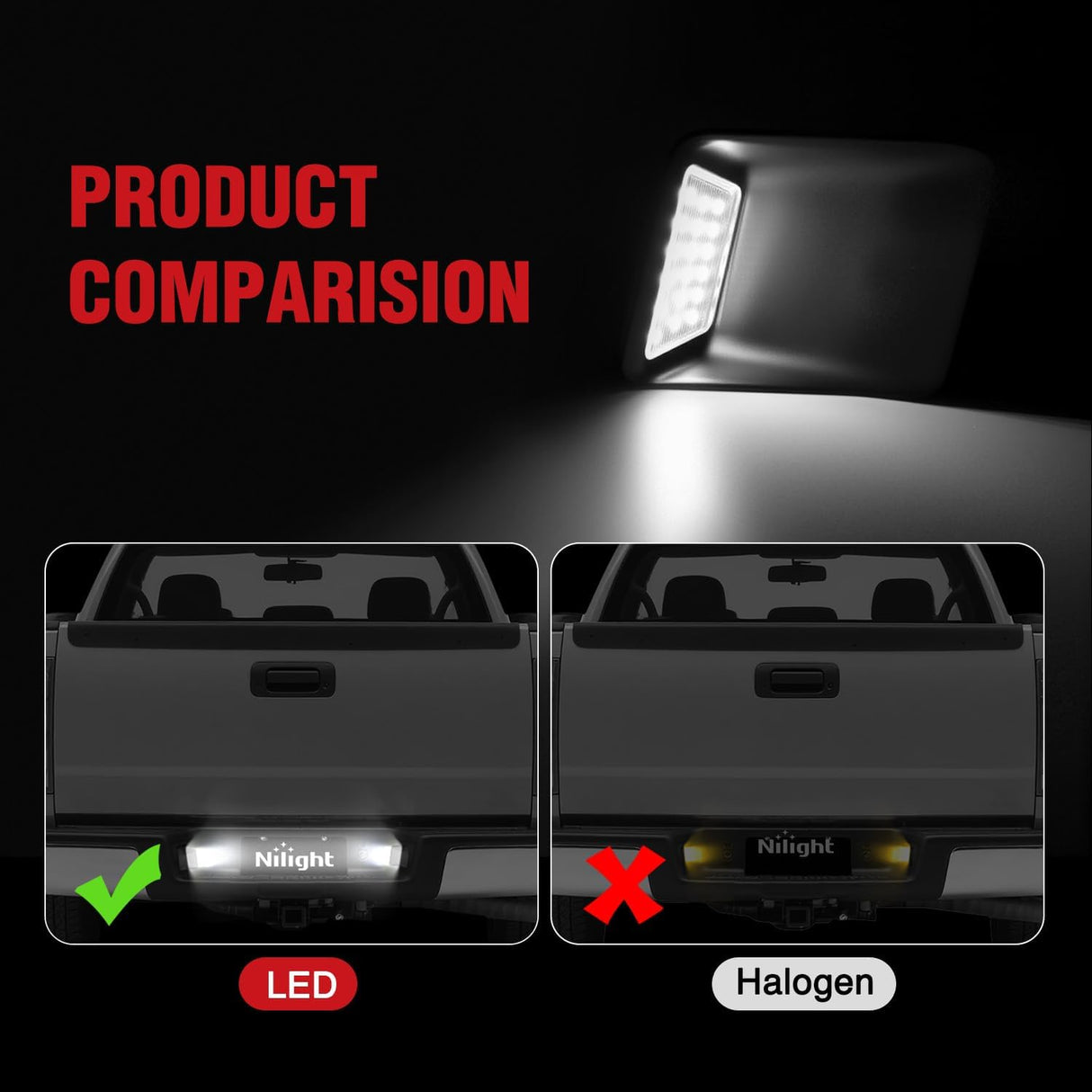 License Plate Lights Compatible with 2004 2005 2006 2007 2008 2009 2010 2011 2012 Chevy Colorado GMC Canyon with Black housing 6000K White 2PCS Pack