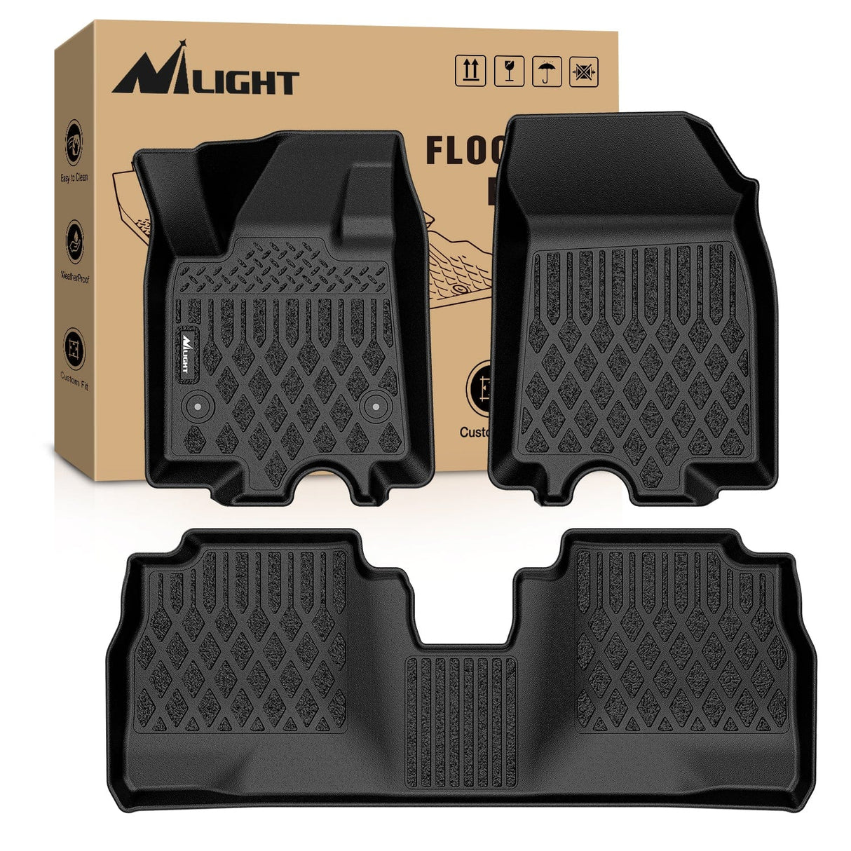 Floor Mat TPE Floor Mats for Chevy Equinox EV Only 2024 2025 2026 All Weather Custom Fit Heavy Duty Floor Liners