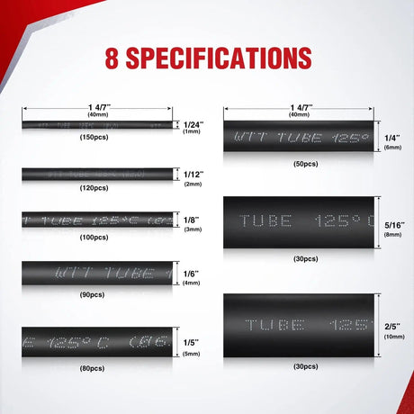 Accessories 650Pcs Heat Shrink Tubing Kit