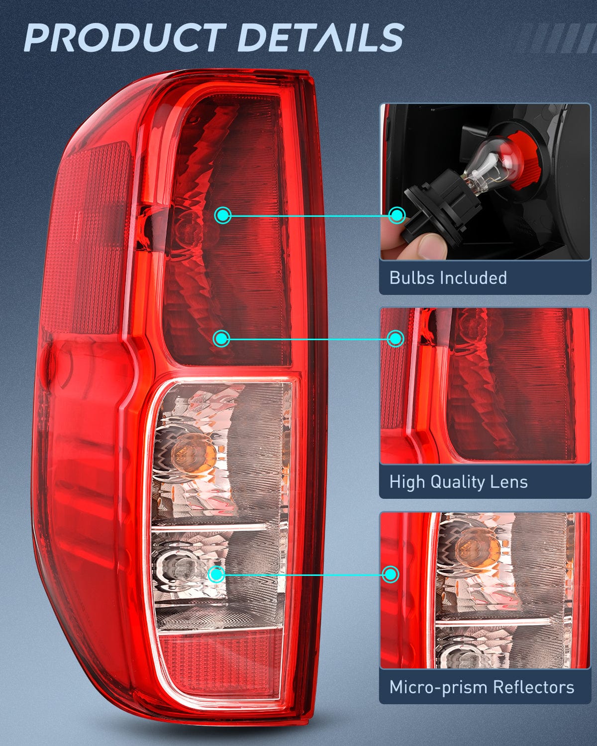 Taillight Assembly Taillight Assembly Compatible with 2005 2006 2007 2008 2009 2010 2011 2012 2013 2014 2015 2016 2017 2018 2019 2020 2021 Nissan Frontier and 2009-2012 Suzuki Equator Driver and Passenger Side