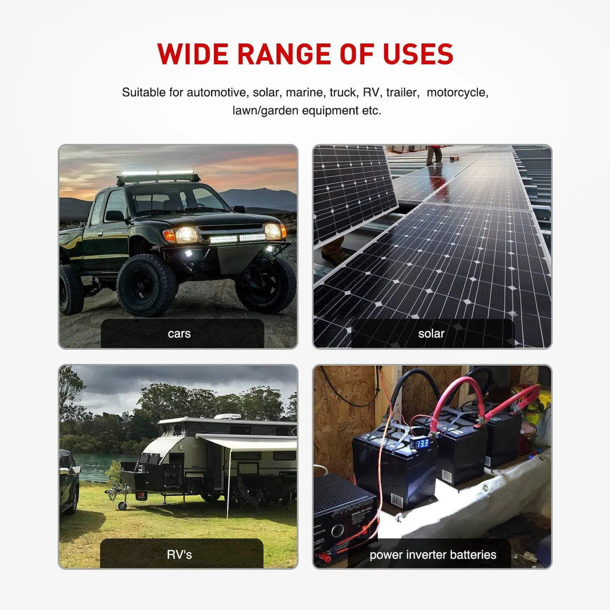 Accessories 6AWG 20Inch Battery Inverter Cables Terminals