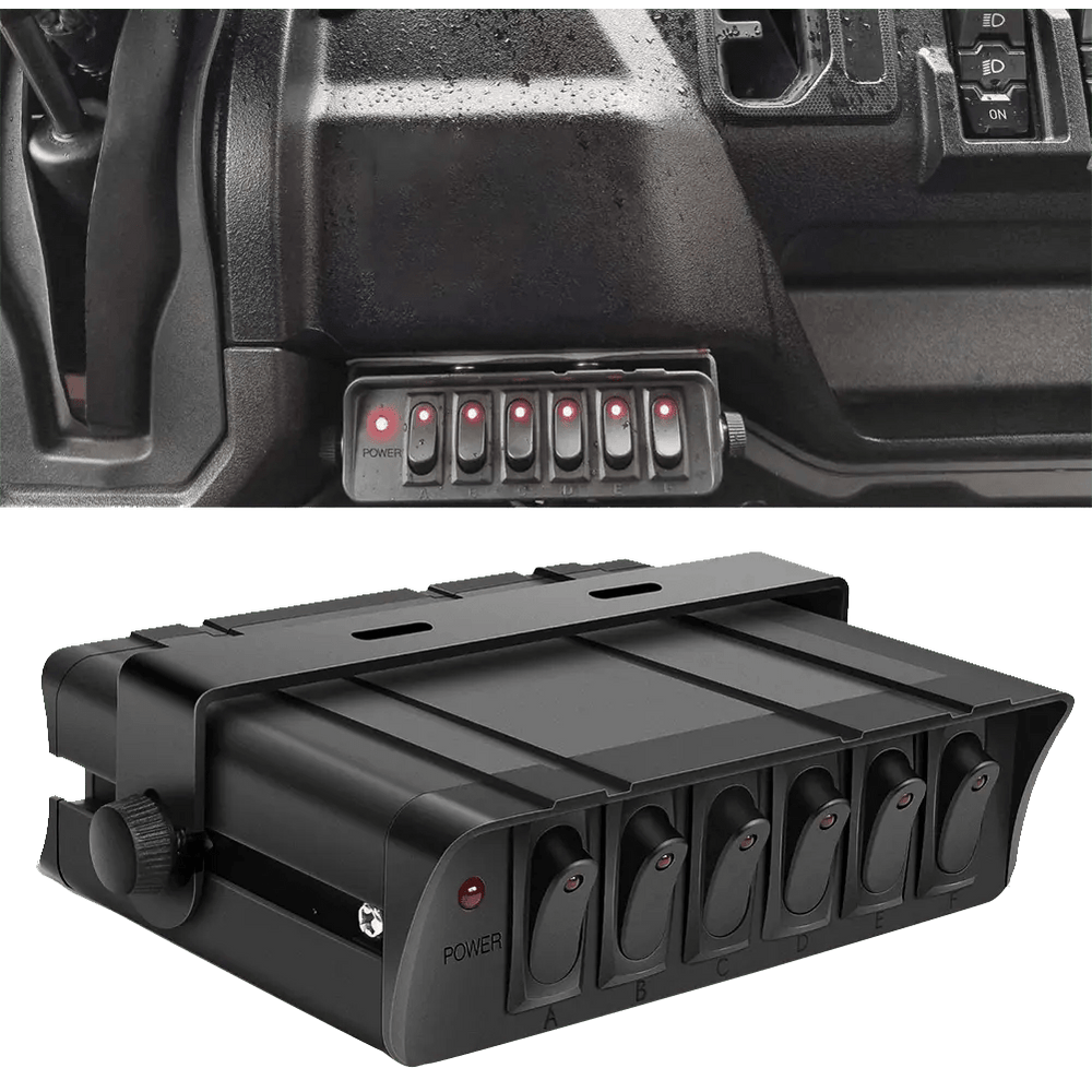 Rocker Switch 6Gang SPST Rocker Switch Box 60Amp Max