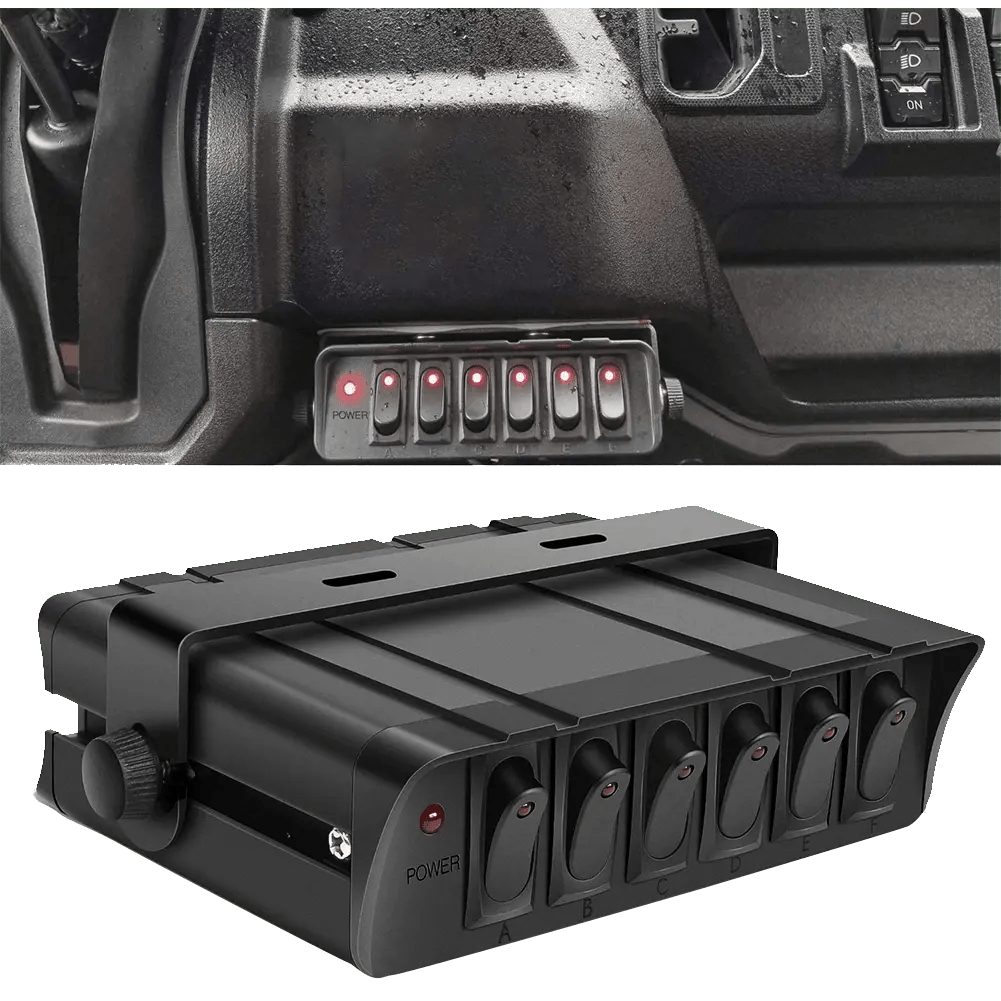 Rocker Switch 6Gang SPST Rocker Switch Box 60Amp Max