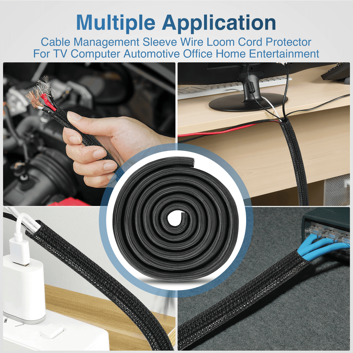 Wiring Harness Kit 25ft-1 inch Cable Management Sleeves