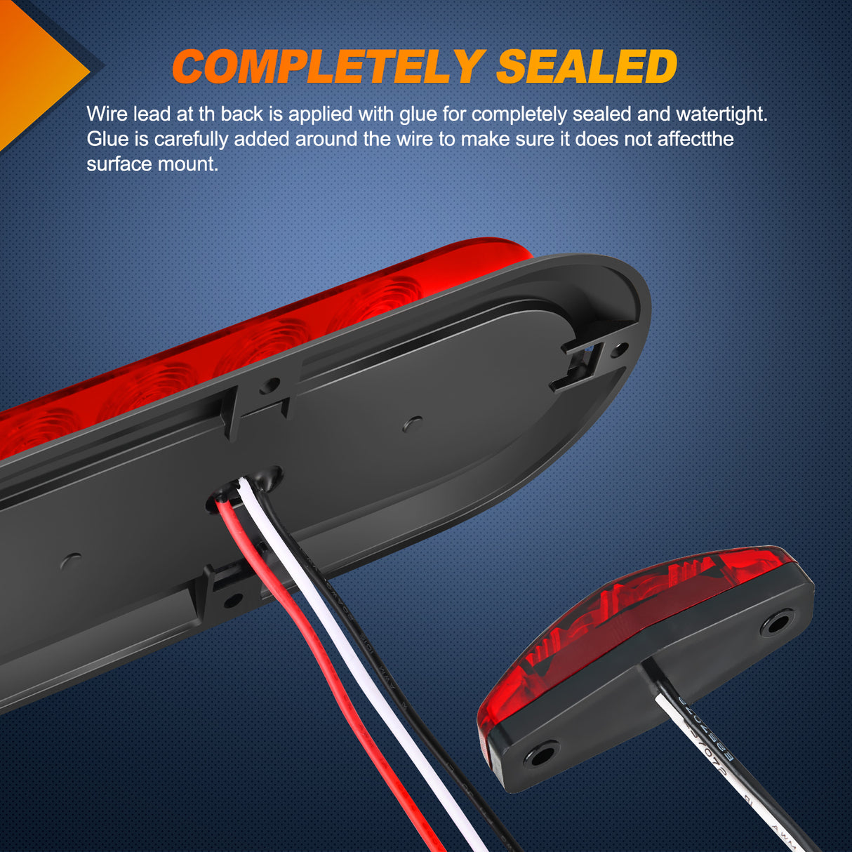 Nilight LED Trailer Light Kit 6 Inch Oval Stop Turn Tail Light Red Amber Side Marker Light Waterproof Surface Mount for 12V Utility Trailer Boat Camper RV Trucks Van Caravan