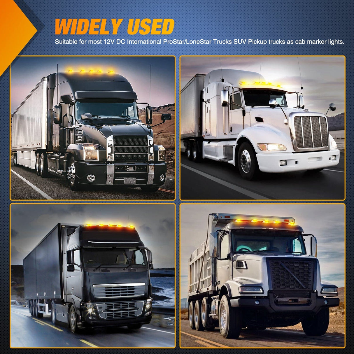 Roof Marker Light 5PCS 17LED Amber Cab Roof Marker Light