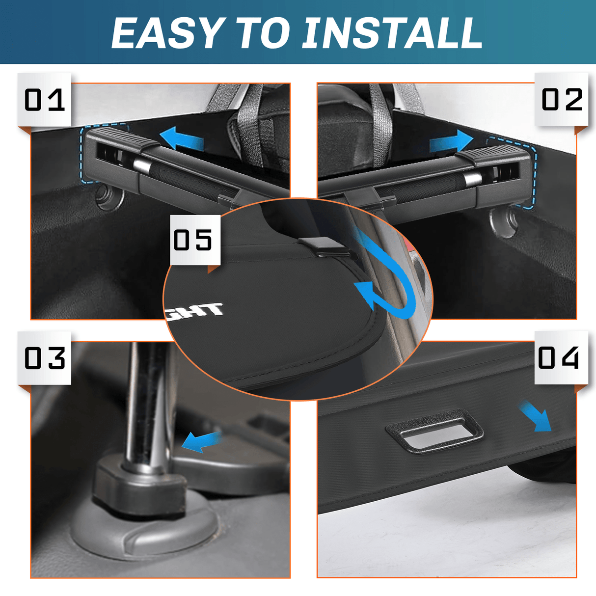 Trunk Cargo Cover 2015 2016 2017 2018 2019 2020 2021 2022 2023 Ford Edge Retractable Trunk Cargo Cover With Trunk Storage Net