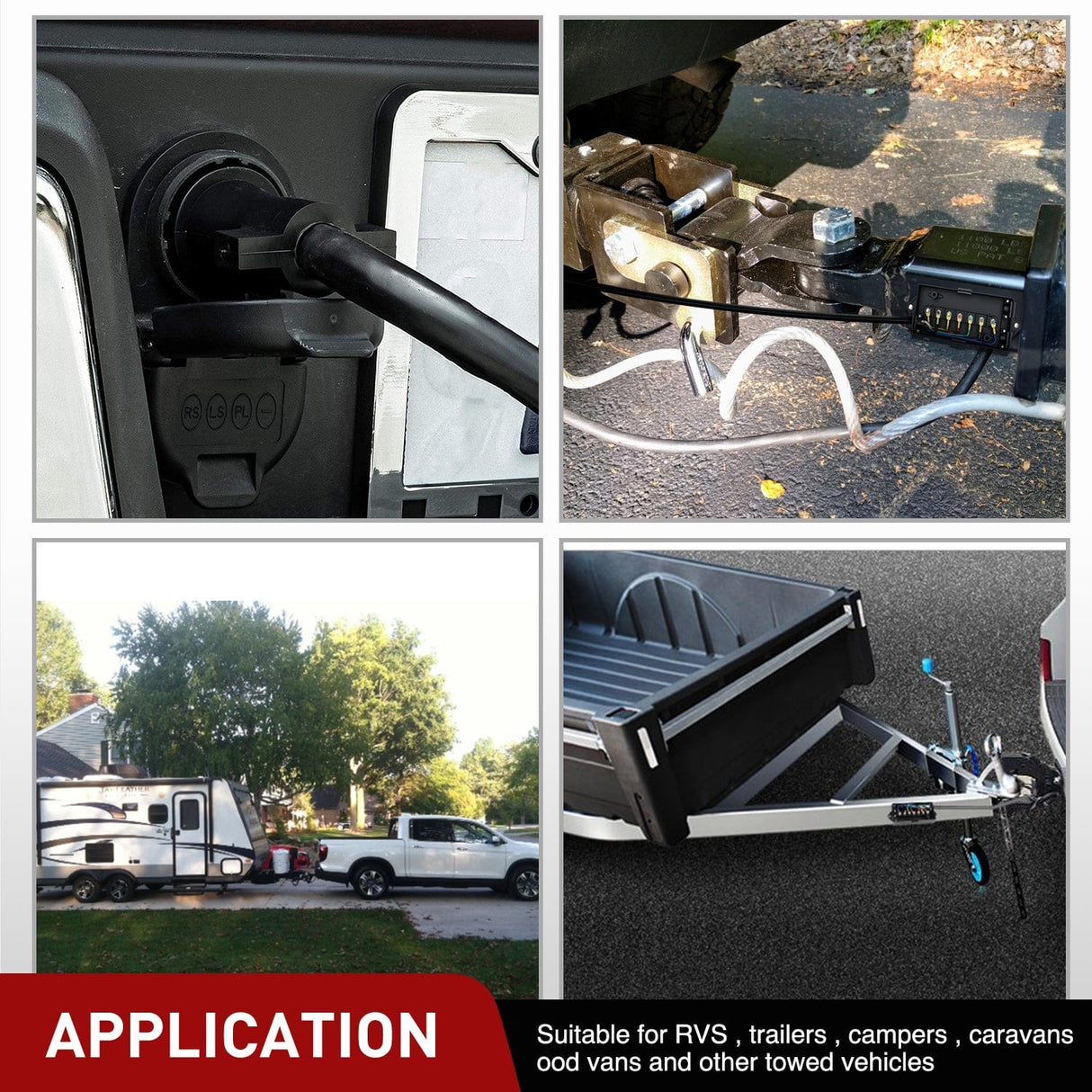 Wiring Harness Kit 12Feet 7way Heavy Duty 7 Pin Plug Inline Trailer Cord