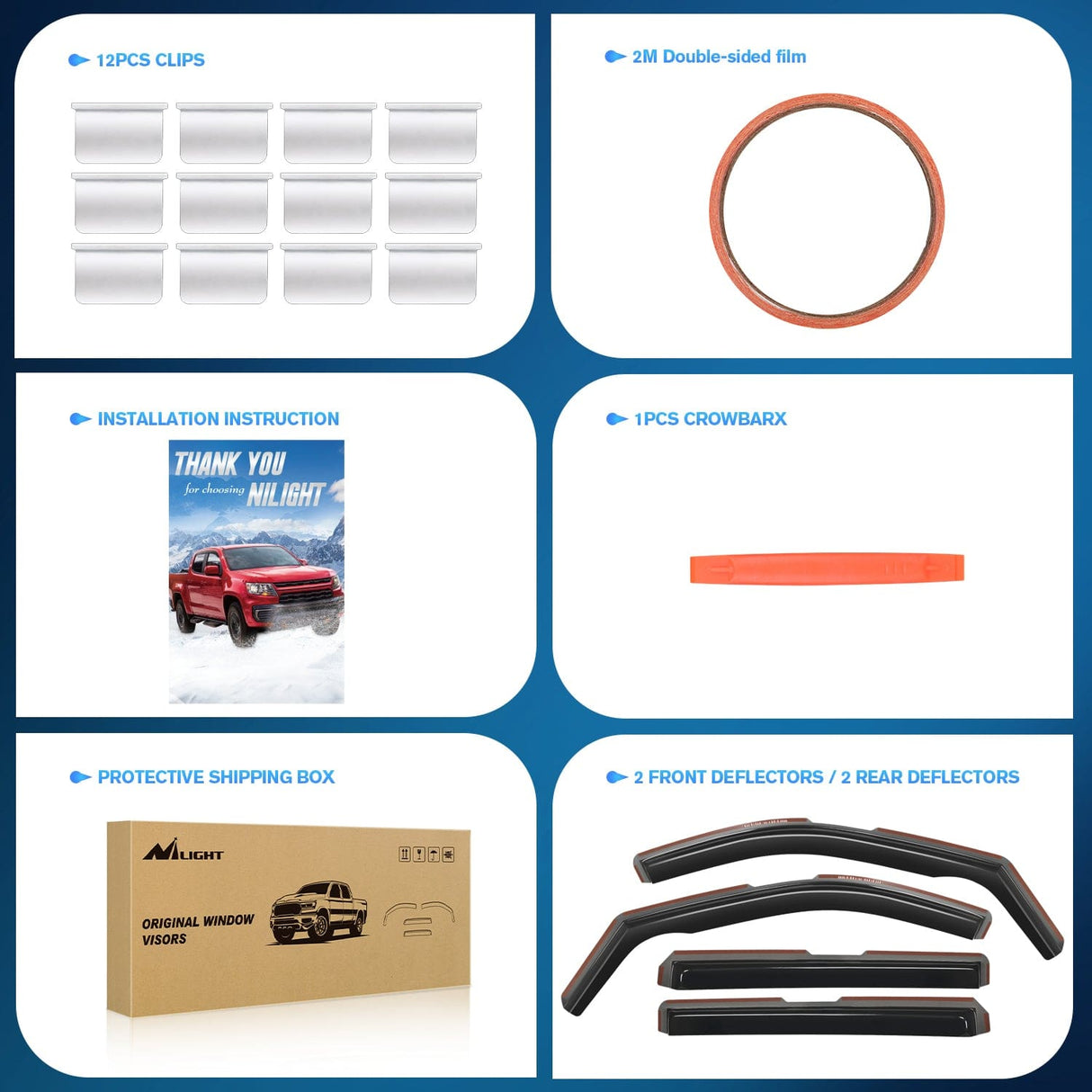 Rain Guards Rain Guards for Chevy Silverado/Sierra 2500HD/3500HD 2020 2021 2022 2023 2024 2025 Crew Cab Original Window Deflectors, Vent Window Visors-4PCS