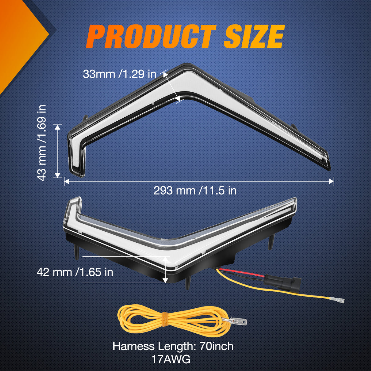 Nilight Turn Signal Fang Lights LED Accent Street Legal Front Signature Light Compatible with Polaris RZR XP 1000 Turbo Accessories 2019 2020 2021 2022 2023