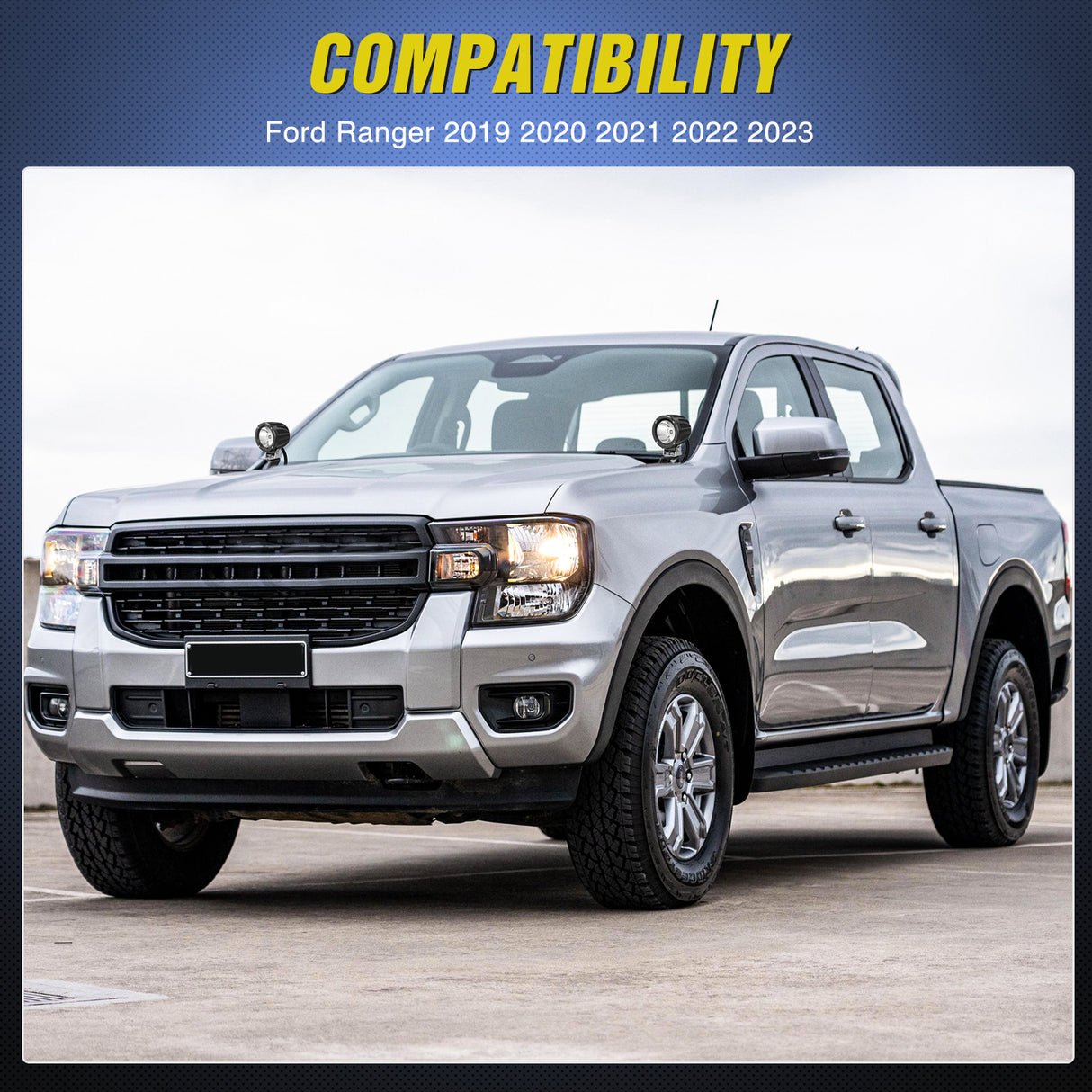 Nilight Ditch Light Brackets Hood Hinges Mount Bracket Kit for Auxiliary Offroad LED Pods Work Lighting Compatible with Ford Ranger 2019 2020 2021 2022 2023