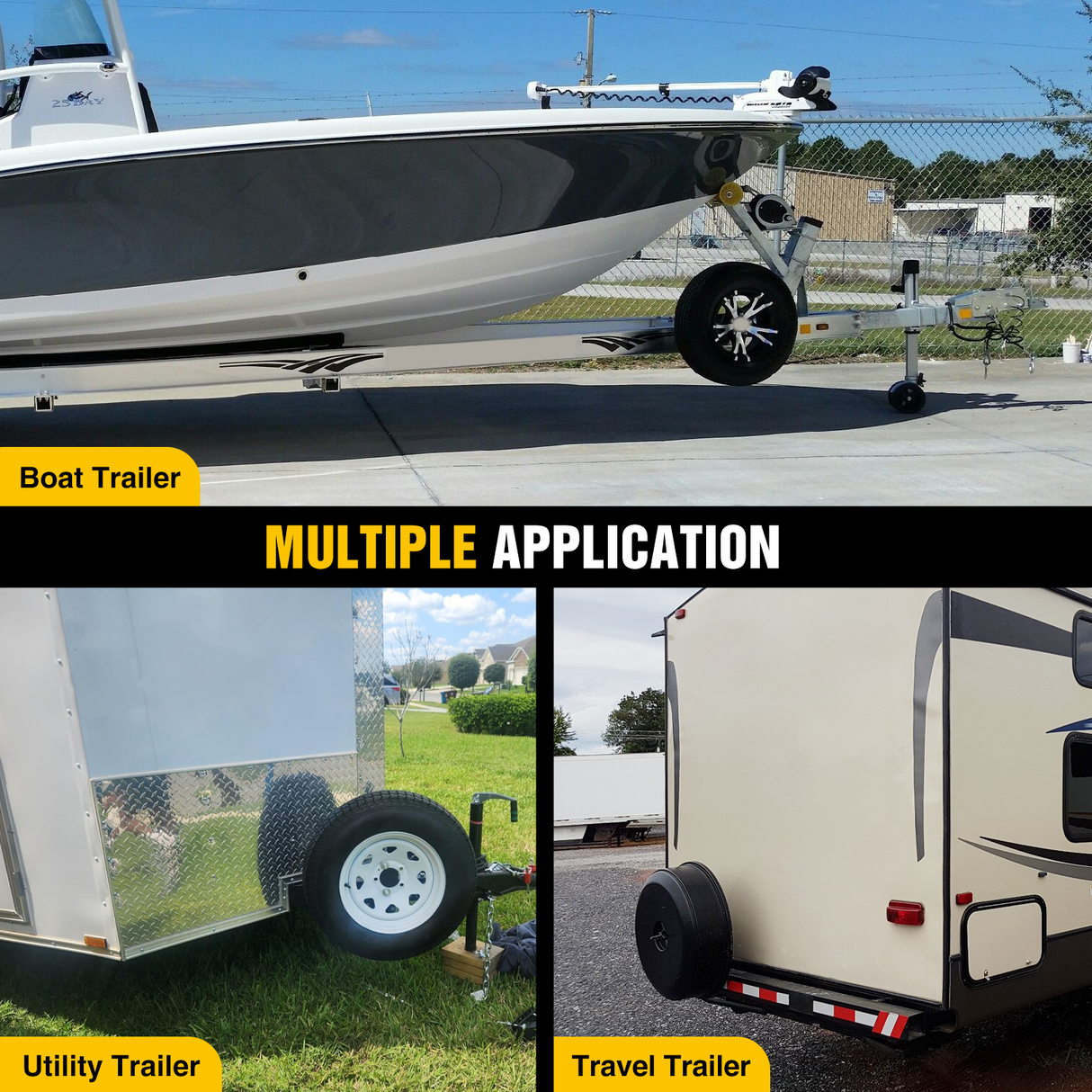 Nilight Spare Tire Carrier Trailer Spare Tire Mount Boat Trailer Carrier Bracket Utility Trailer Accessories Fits 4 & 5 & 6 Lugs Trailer Wheels on 4Inch 4.5Inch 4.75Inch 5Inch and 5.5Inch Bolt Patterns 150 Lbs