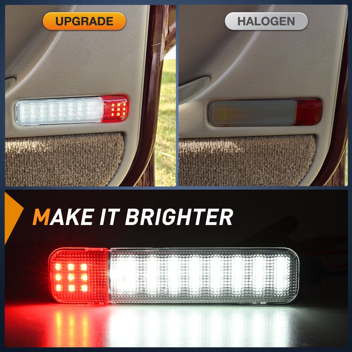 Door Panel Light 4PCS LED Interior Door Panel Light Courtesy Warning Lights White Red Plug and Play Compatible with Chevy GMC C/K Silverado Sierra 1500 2500 3500 HD Suburban Cadillac Escalade Hummer H2