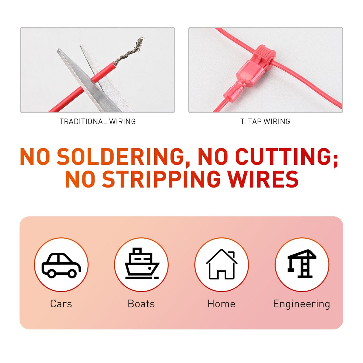 Motor Vehicle Parts 480PCS/80 Pairs T-Tap Wire Connectors Terminals Kit