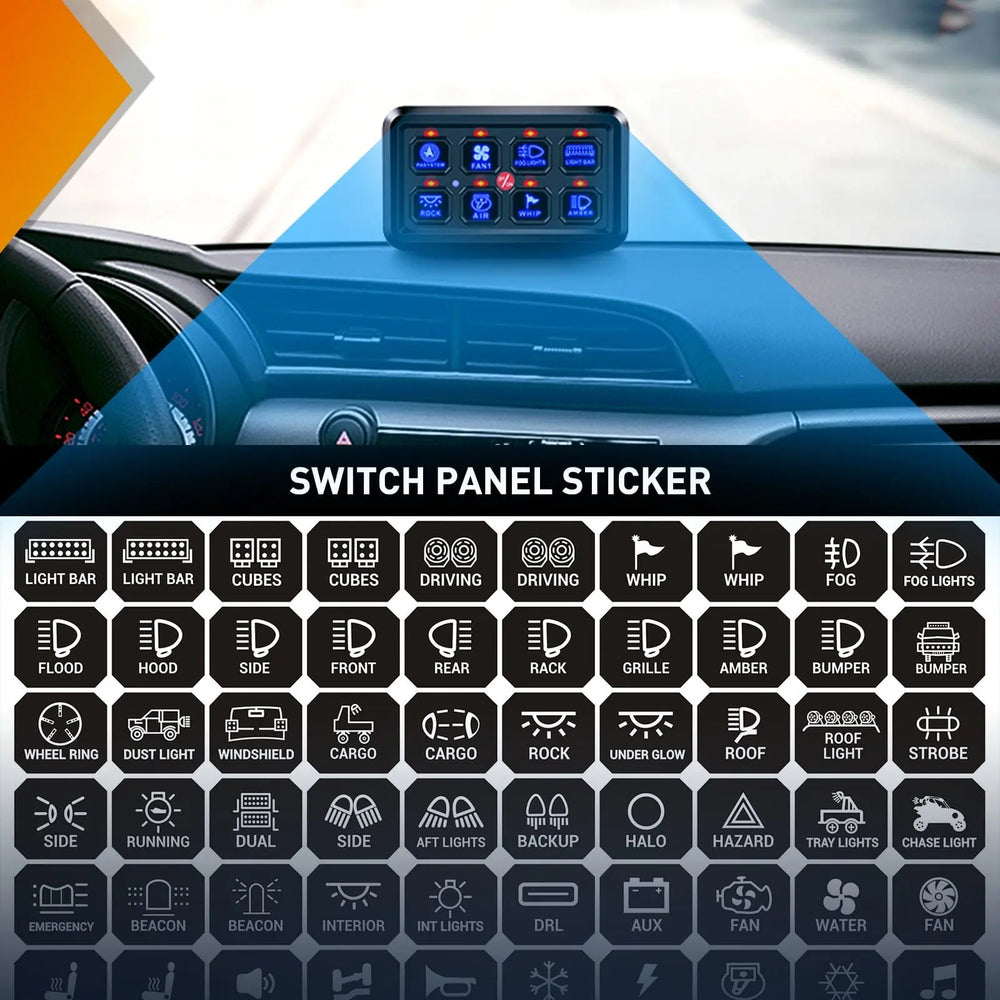Rocker Switch 120PCS Switch Panel Stickers For 6/8 Gang Switch Panel