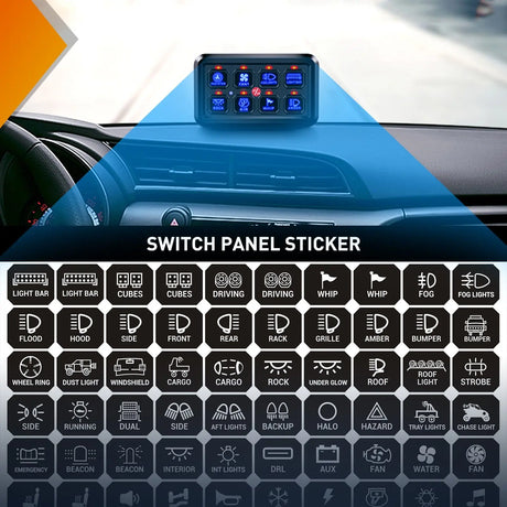 Rocker Switch 120PCS Switch Panel Stickers For 6/8 Gang Switch Panel