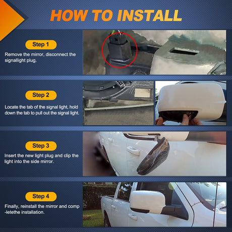 Signal Light Side Mirror Marker Light for 2009 2010 2011 2012 2013 2014 2015 2016 2017 2018 2019 2020 2021 2022 Dodge Ram 1500 1500 Classic 2500 3500
