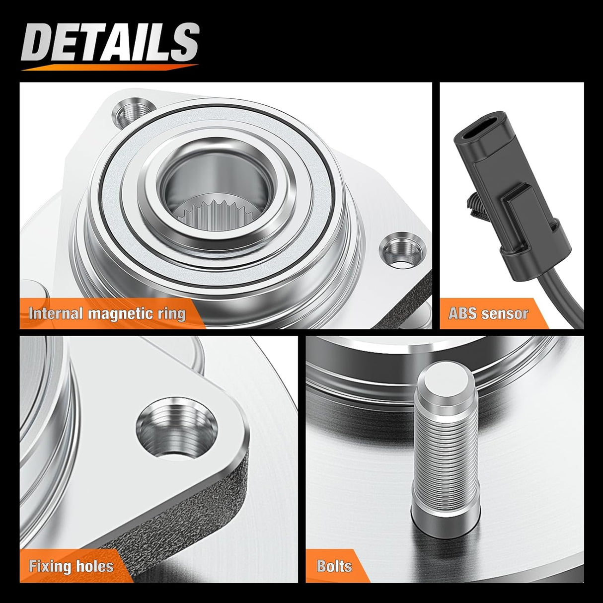 Nilight Front Wheel Bearing Hub Assembly for GMC Envoy XL XUV 2002 2003 2004 2005 2006 2007 2008 2009, Chevy Trailblazer EXT SSR Olds Bravada Isuzu Ascender Buick Rainier with 6-Lug, OEM 513188