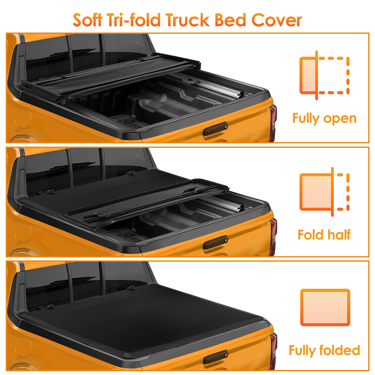 Nilight Soft Tri-fold Truck Bed Tonneau Cover Compatible with 2009-2025 Dodge Ram 1500(Include Classic and New Body)-5.6ft