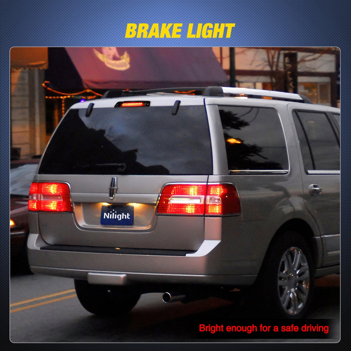 Third Brake Light Tail High Mount 3rd Stop Lights Smoked Lens Compatible with Ford Expedition Lincoln Navigator 2003 2004 2005 2006 2007 2008 2009 2010 2011 2012 2013 2014 2015 2016