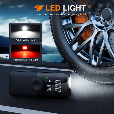 inflator Tire Inflator Portable Air Compressor Rechargeable Battery Cordless 150PSI Faster Inflation Air Pump for Car Tires with Tire Pressure Gauge