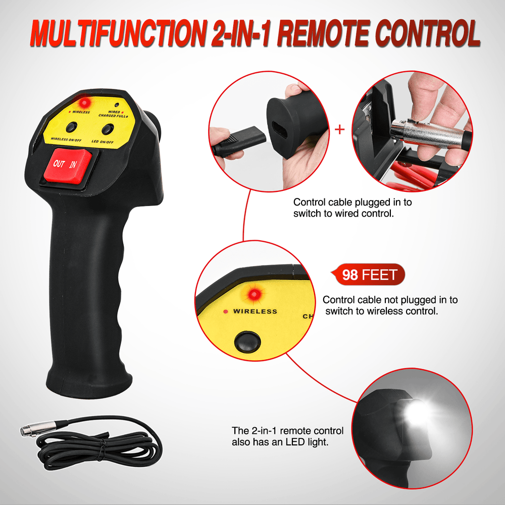 winch hook 12000 lb ATV/UTV Electric Winch Kit With Synthetic Rope 3-IN-1 Smart Remote