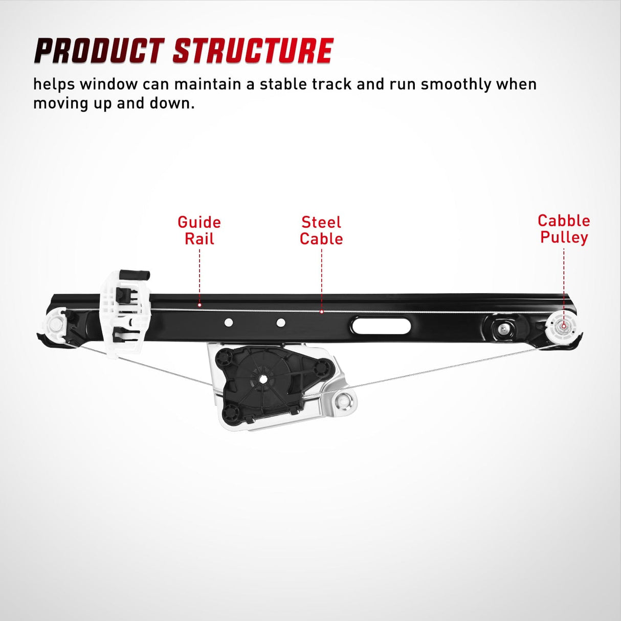 Window Regulator 741-527 Power Window Regulator/Motor Front Passenger Side Compatible with Jeep Liberty KJ 2002 2003 2004 2005 2006,Front Right Side