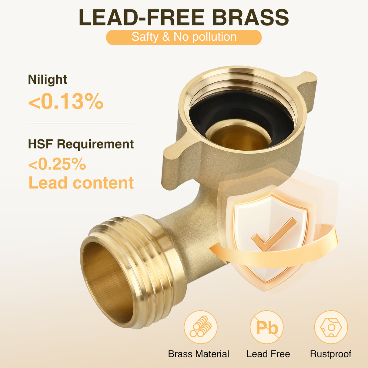 90 Degree Hose Elbow for RV Garden Water Hose Elbow Fitting 3/4Inch Solid Brass 90° Right Angle Water Hose Connector for RV Camper Trailer Outdoor Garden Hose Systems Faucet Adapter Accessories